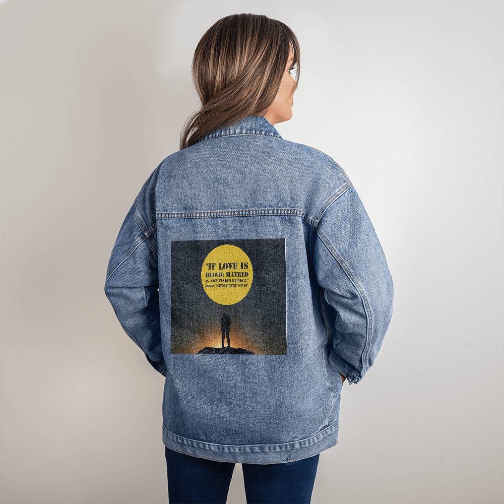 IKE MENS Quote Oversized Women's DTG Denim Jacket