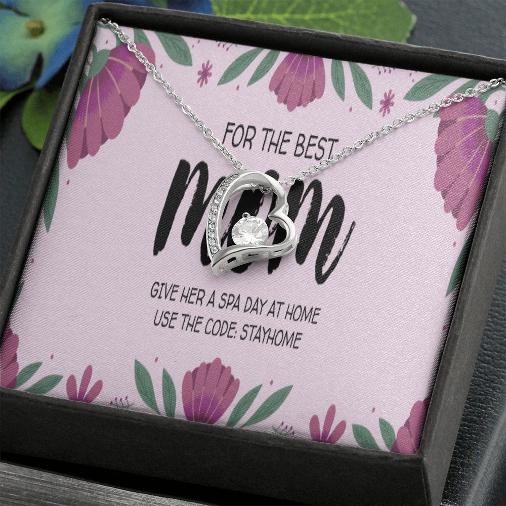 Happy Mothers Day Forever Love Necklace with CZ earring set
