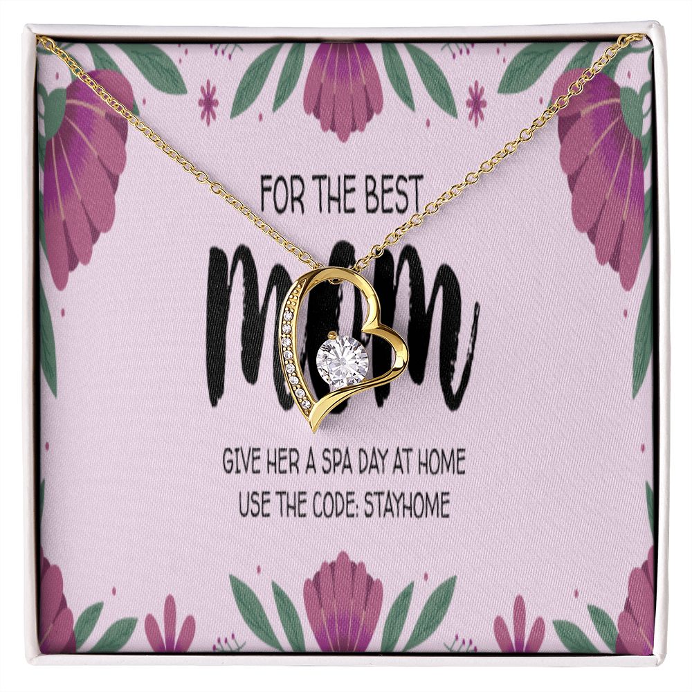 Happy Mothers Day Forever Love Necklace with CZ earring set