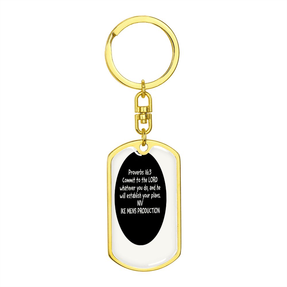 Proverbs Military Swivel Keychain