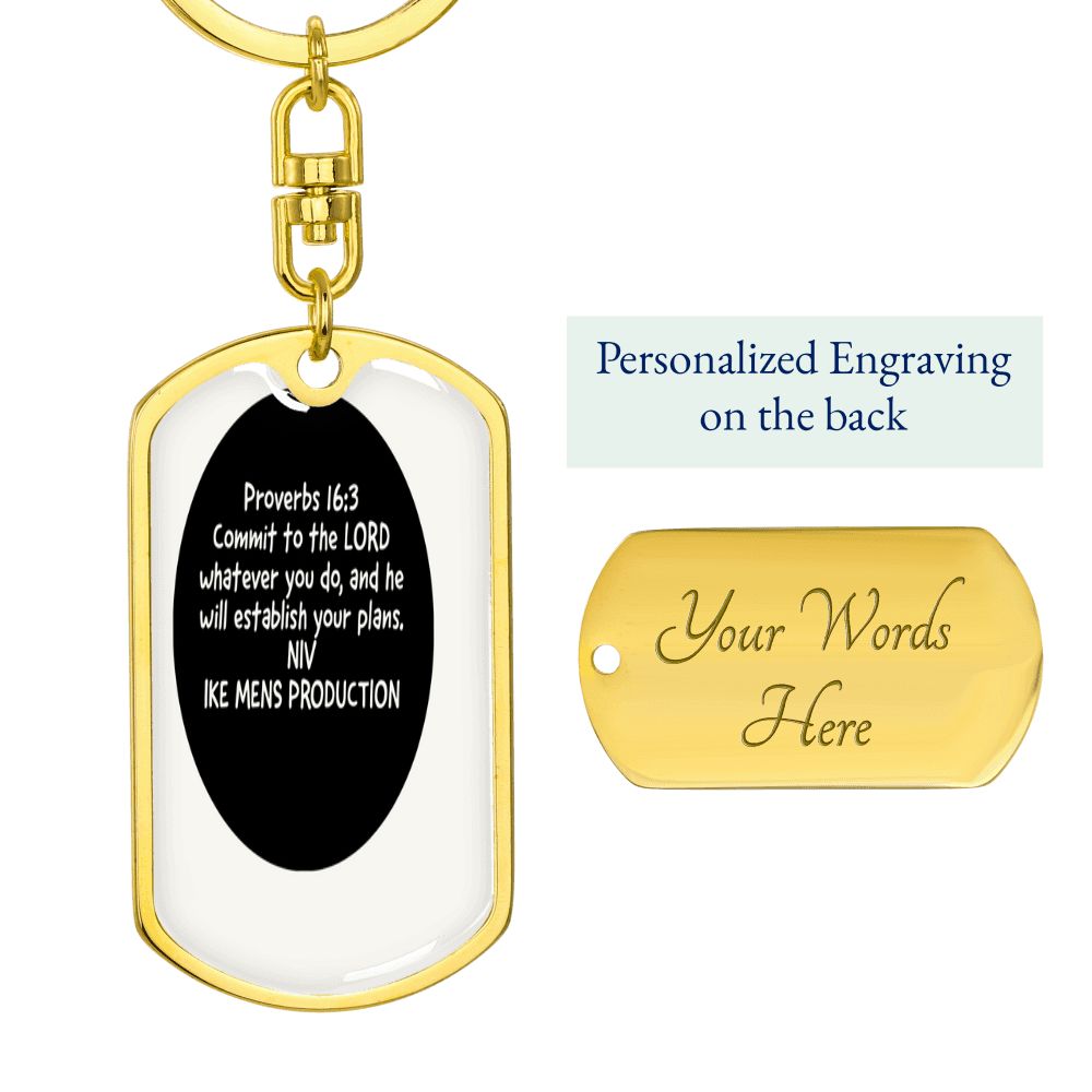 Proverbs Military Swivel Keychain