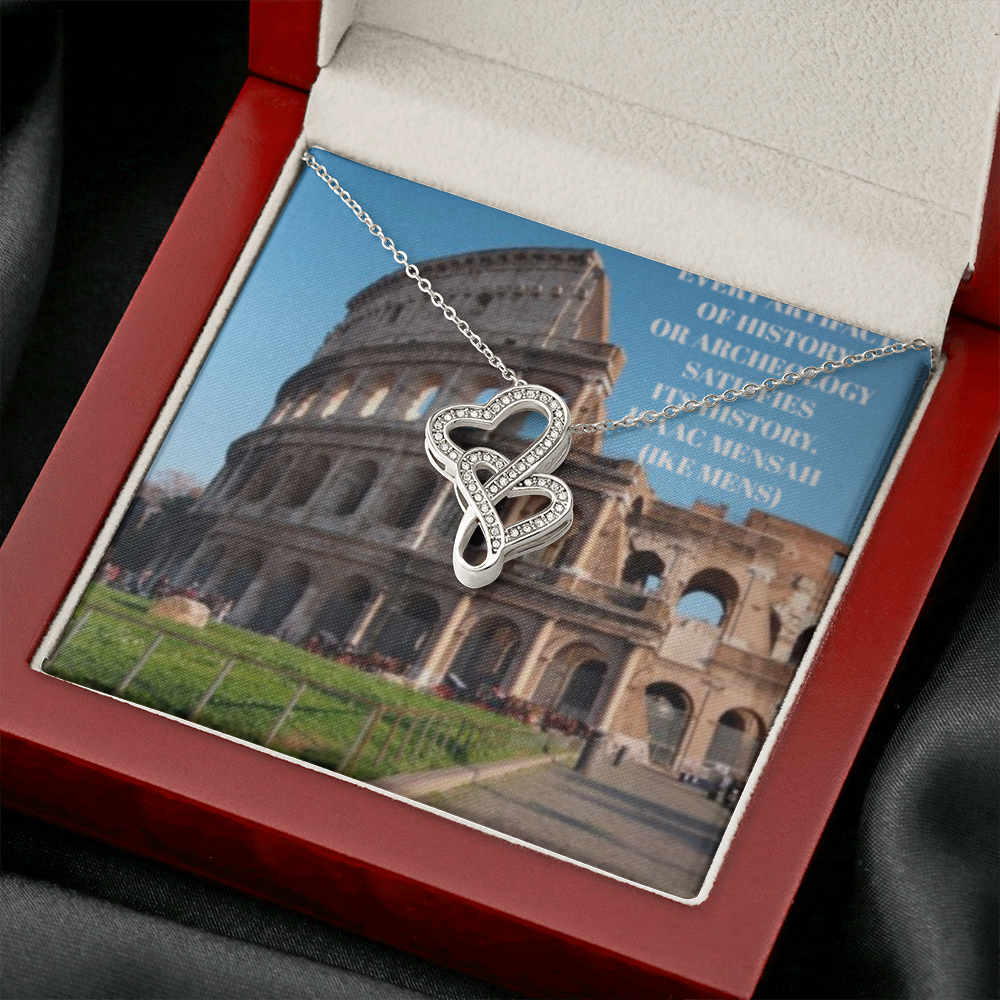 IKE MENS QUOTE DOUBLE HEART NECKLACE