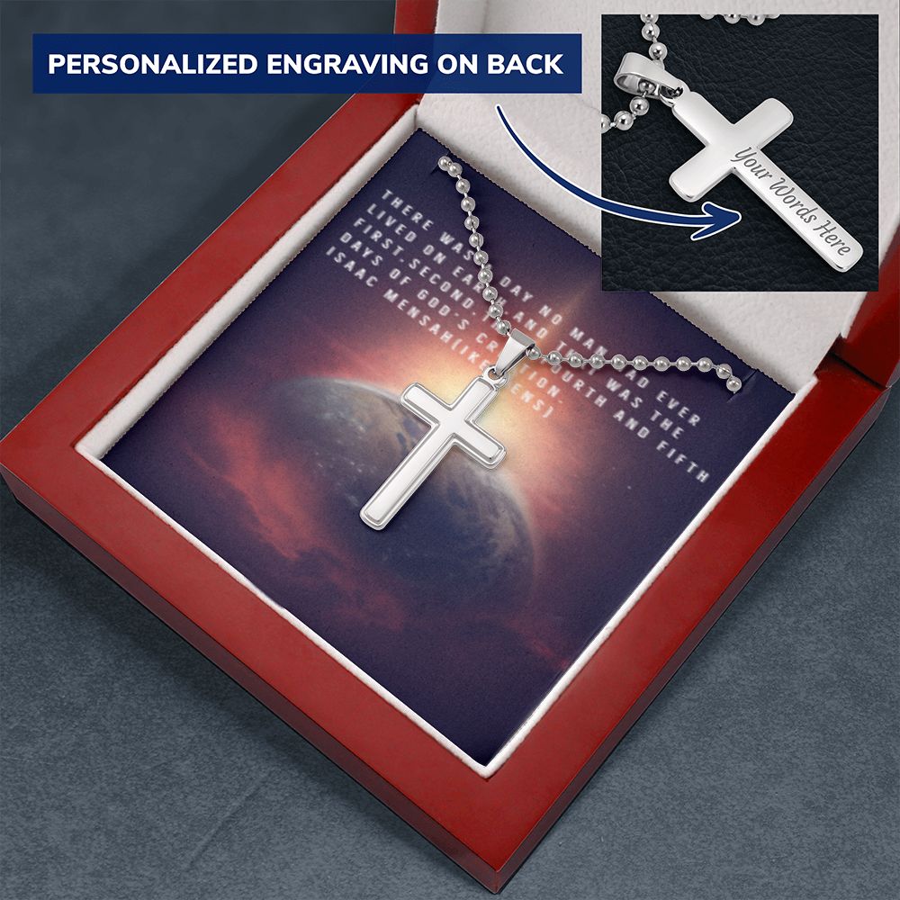 CROSS NECKLACE IKE MENS QUOTE