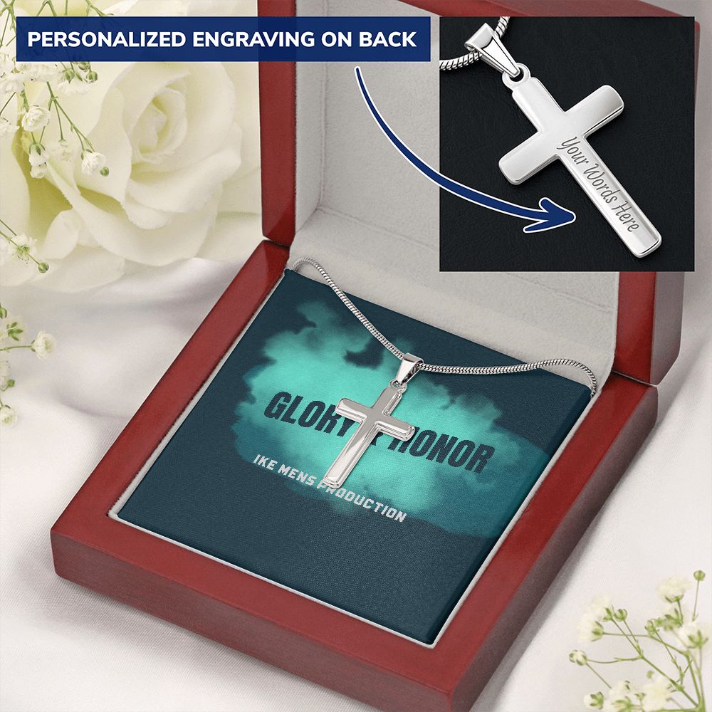 GLORY & HONOR CROSS WITH STEEL CHAIN