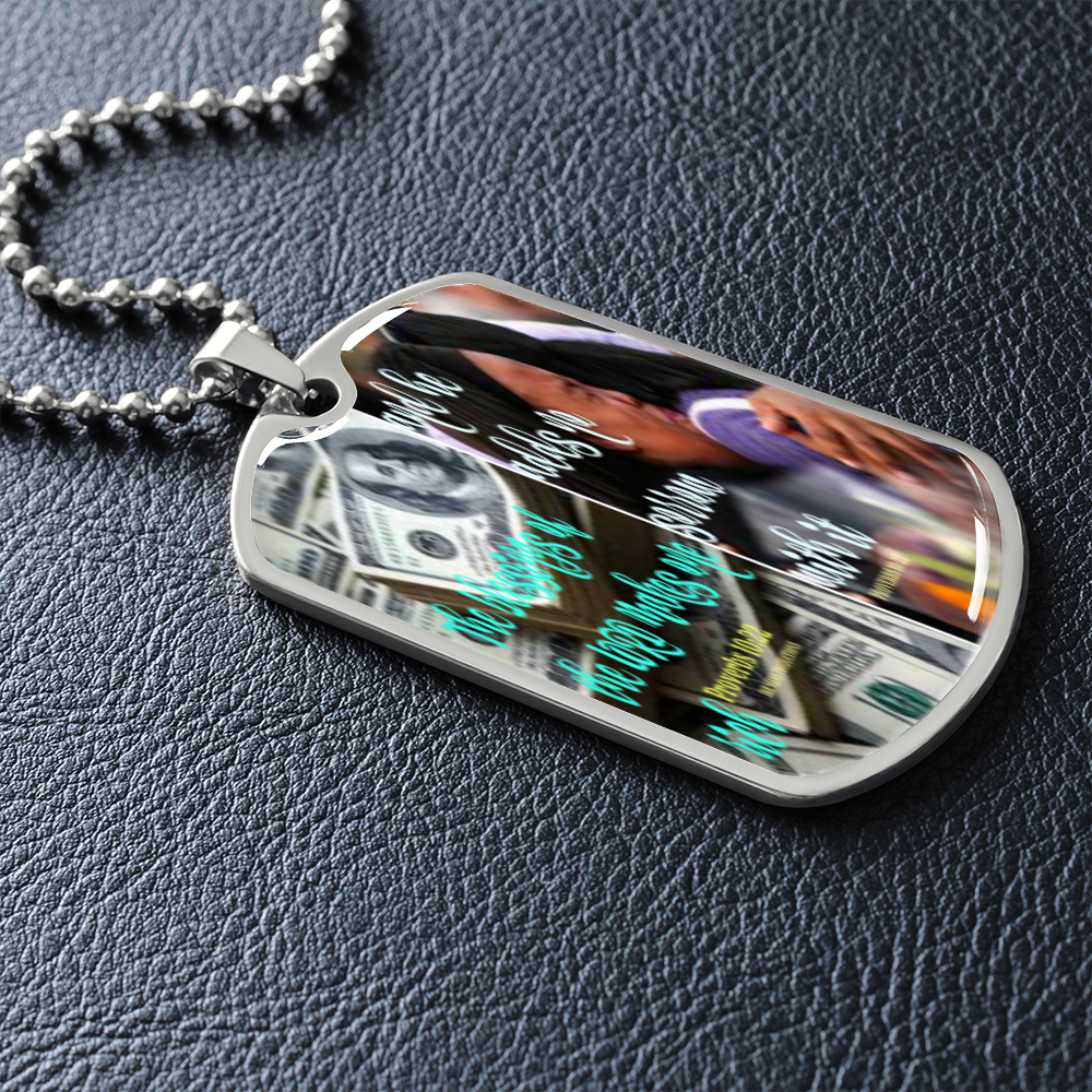 IKE MENS SCRIPTURE COLLAGE MILITARY CHAIN NECKLACE