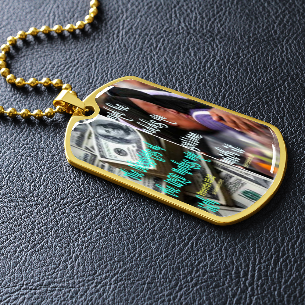 IKE MENS SCRIPTURE COLLAGE MILITARY CHAIN NECKLACE