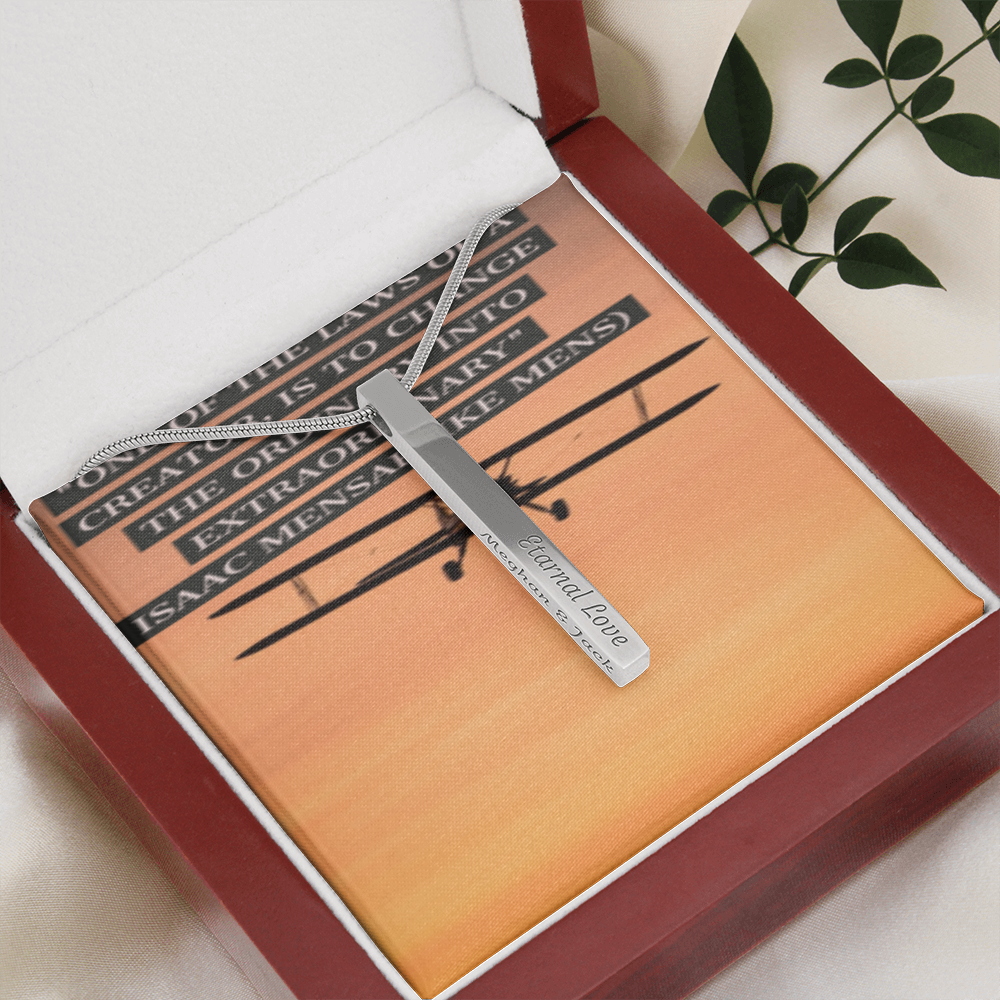 IKE MENS Quote 2 Sided Vertical Stick Necklace