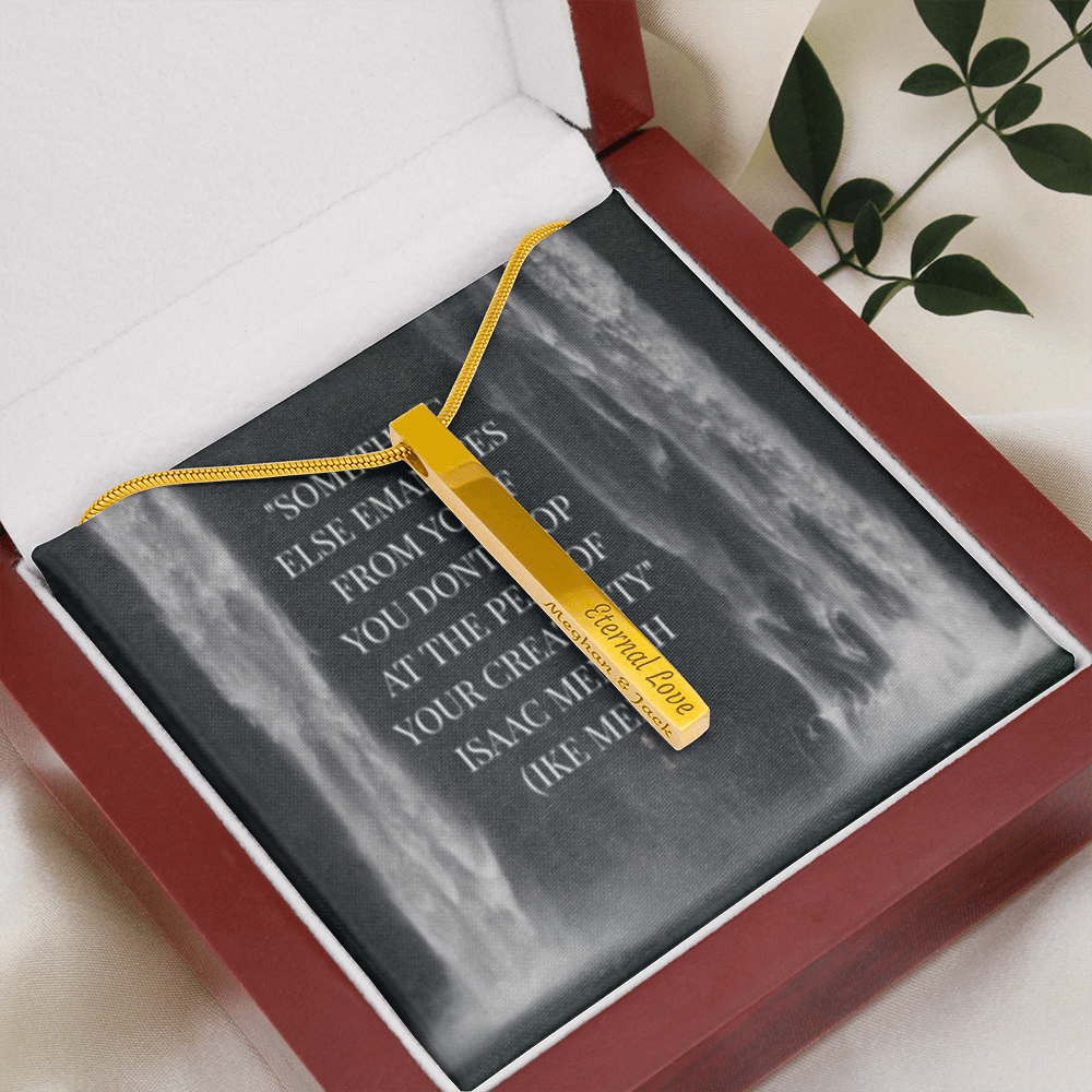 IKE MENS Quote 2 Sided Vertical Stick Necklace