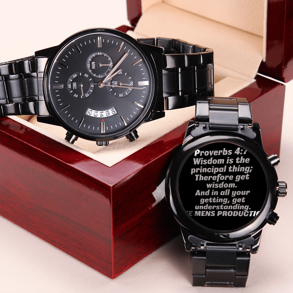 Proverbs Engraved Watch
