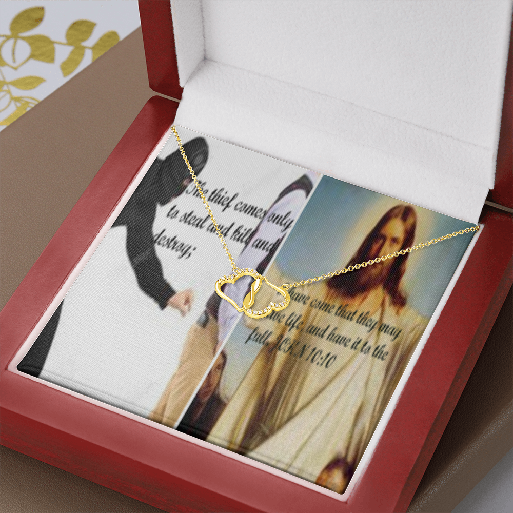 Everlasting Love Necklace in Scripture Collage