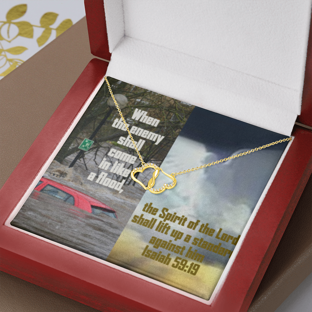 Everlasting Love Necklace in Scripture Collage