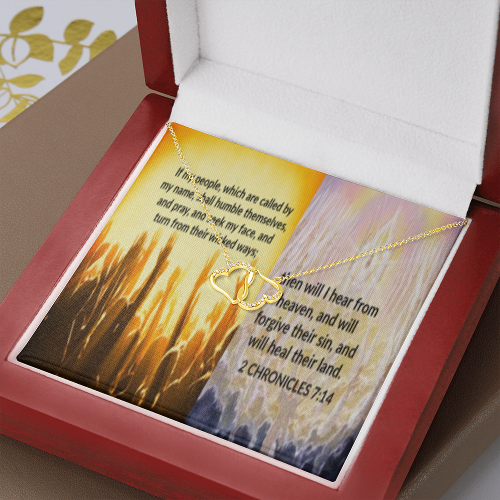 Everlasting Love Necklace in Scripture Collage