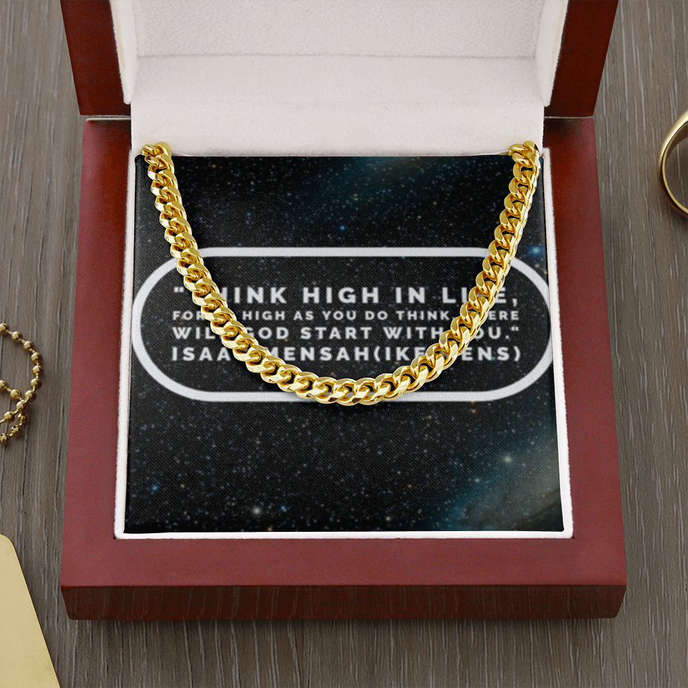IKE MENS Quote Cuban Link Chain
