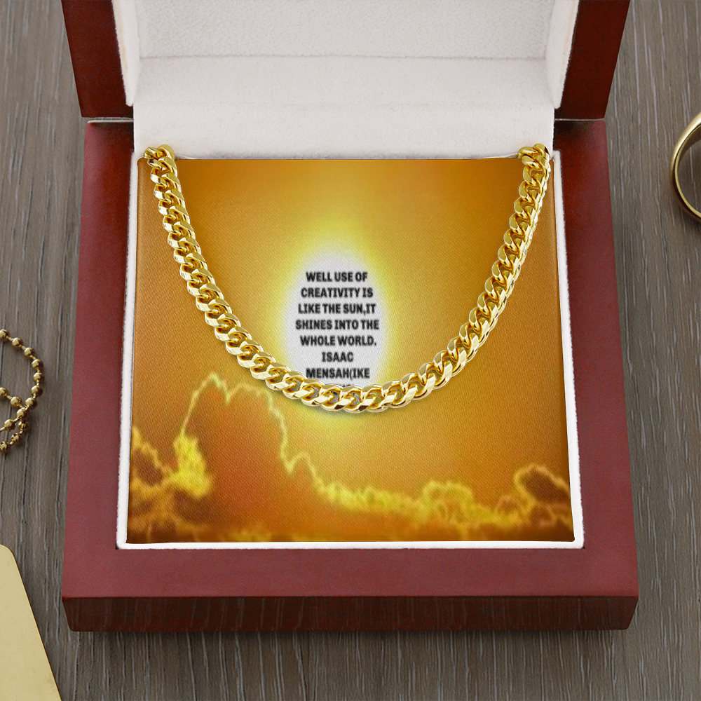 IKE MENS Quote Cuban Link Chain