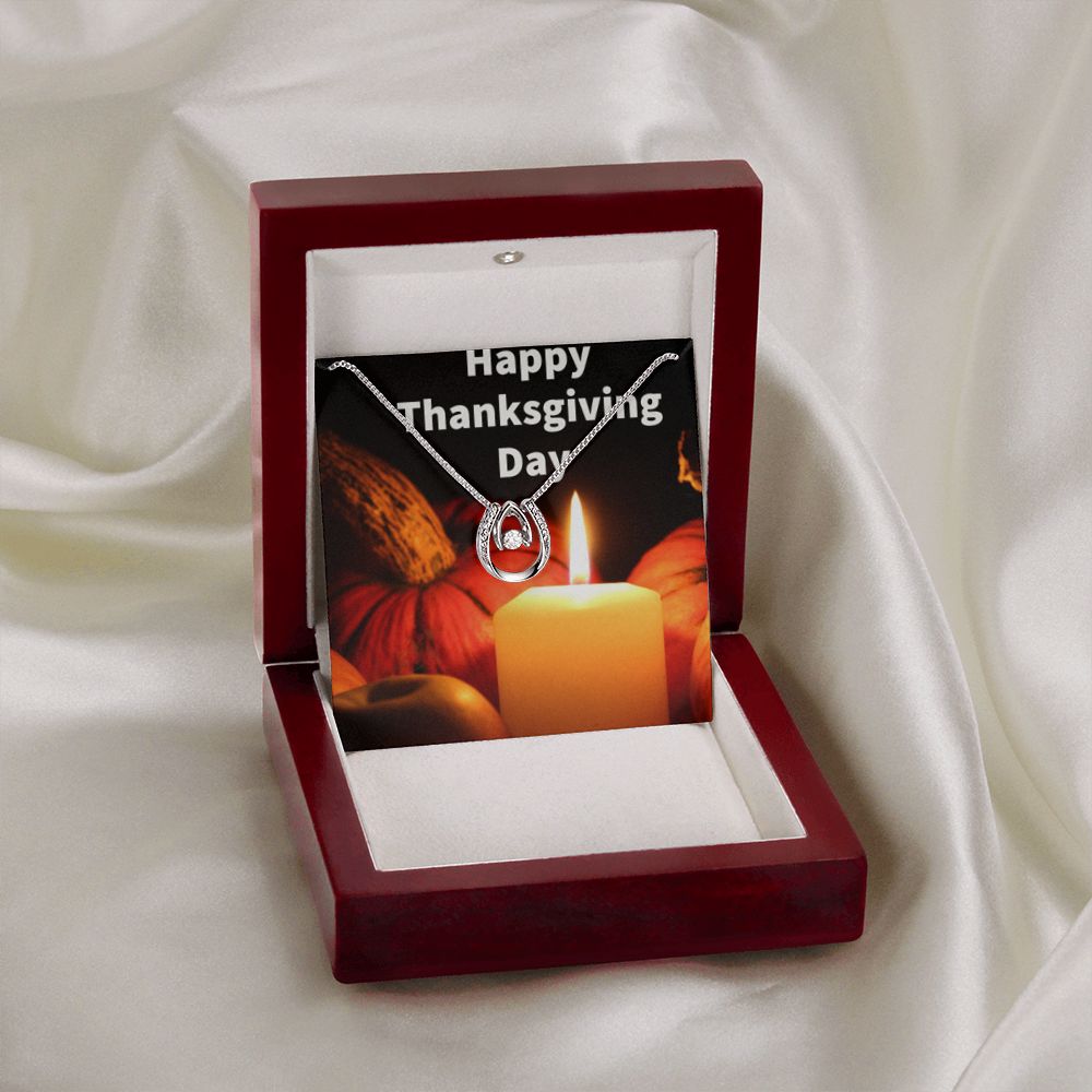 Happy Thanksgiving Day Lucky in Love Necklace