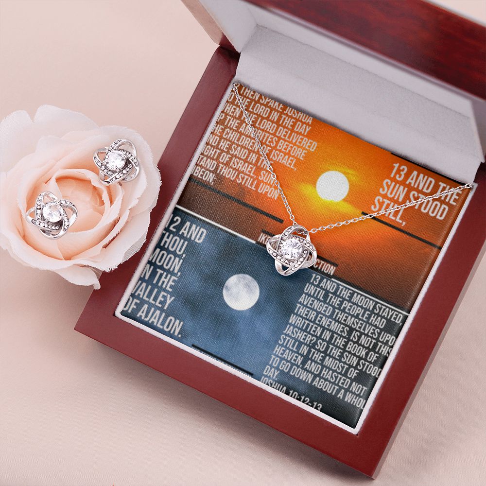 IKE MENS SCRIPTURE COLLAGE LOVE KNOT EARRING AND NECKLACE SET