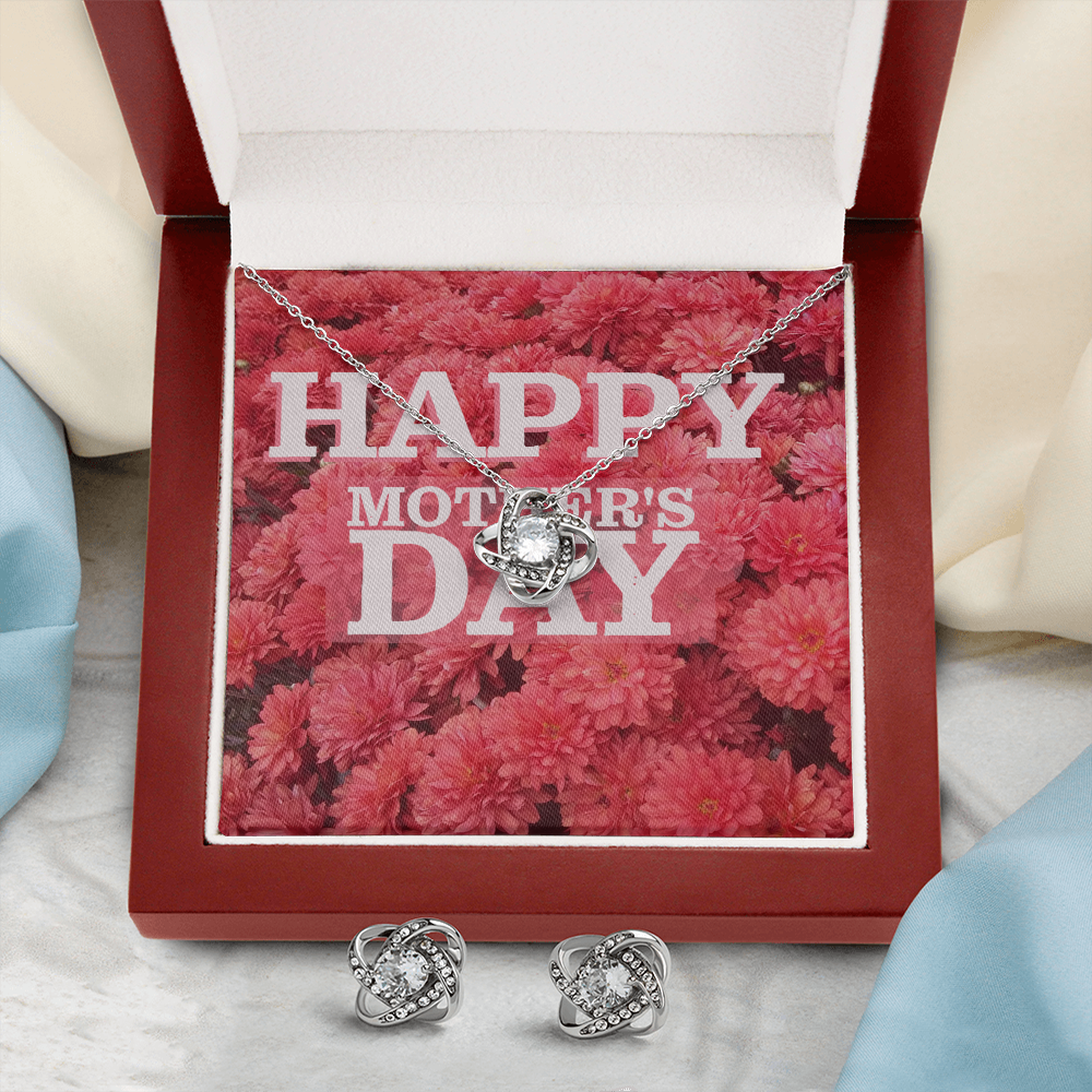 Happy Mother's Day Love Knot Earring and Necklace