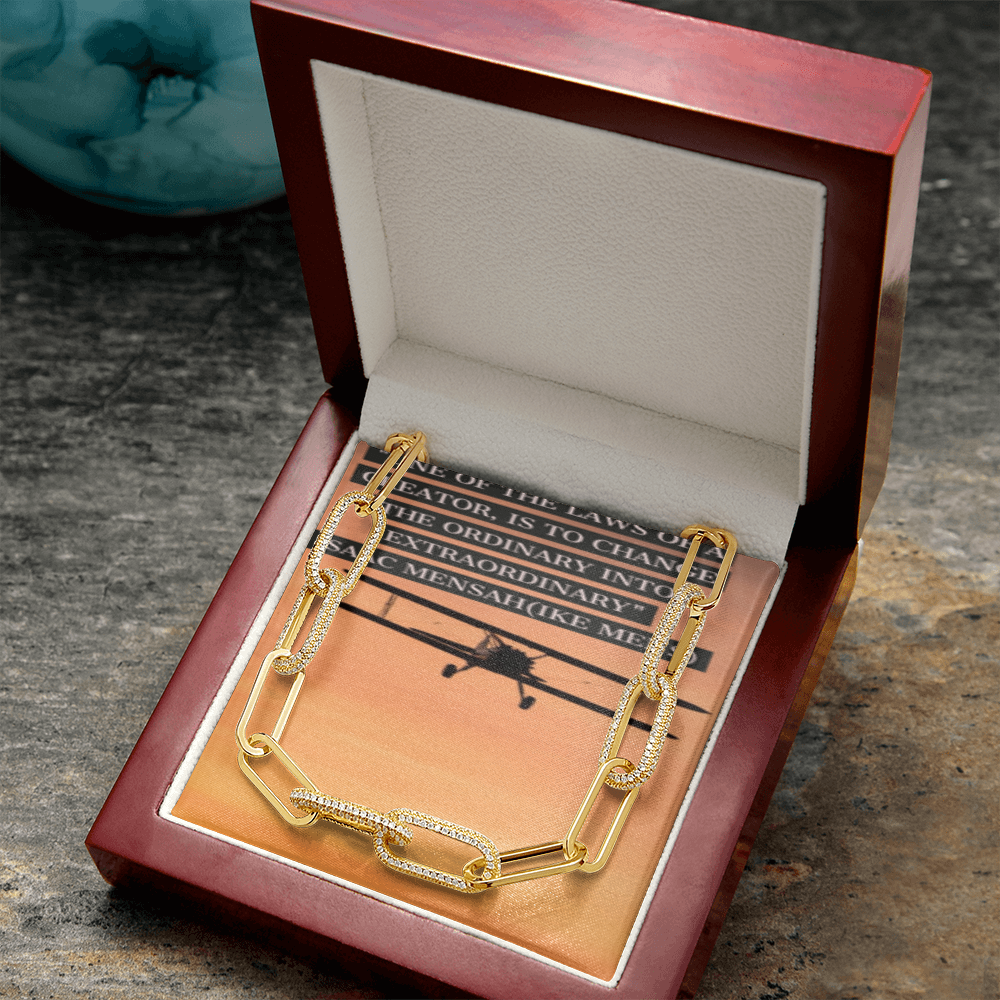 IKE MENS Quote The Forever Linked Necklace