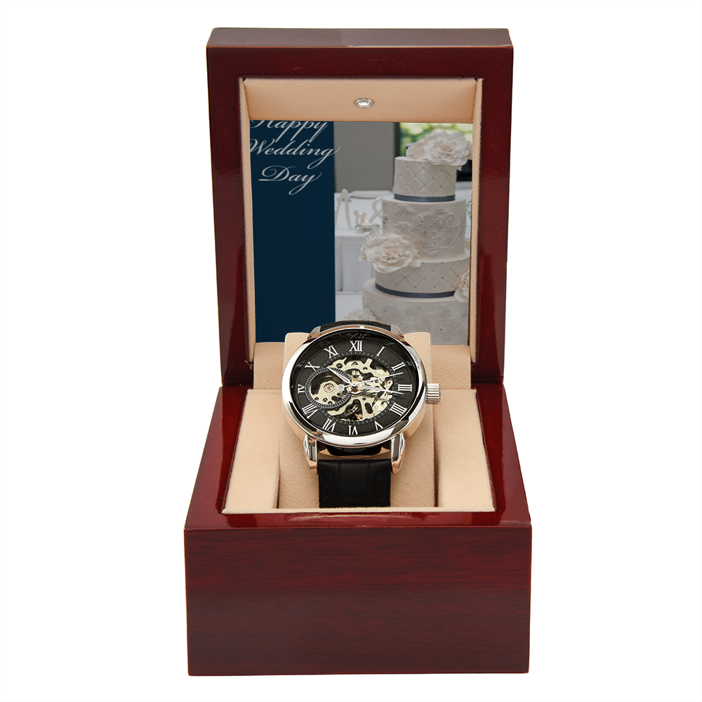 IKE MENS SCRIPTURE COLLAGE OPEN WORK WATCH