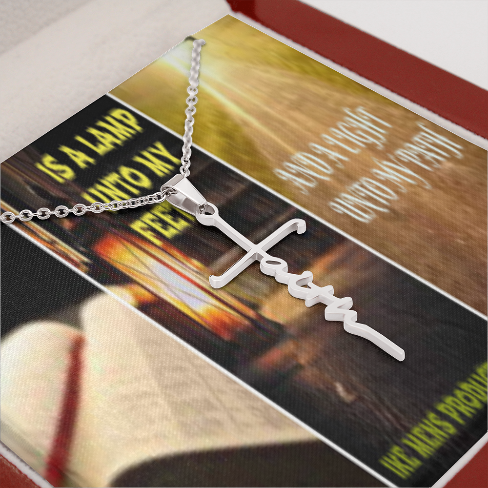 IKE MENS SCRIPTURE COLLAGE FAITH CROSS NECKLACE