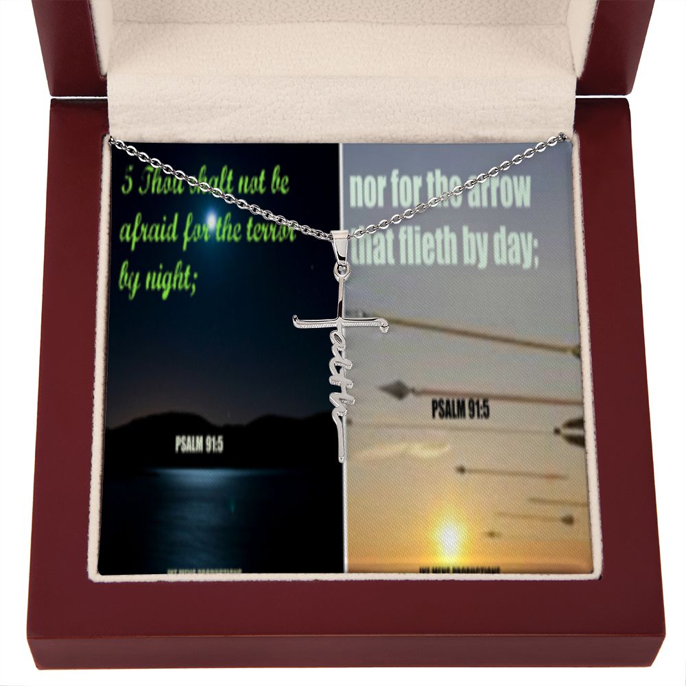 IKE MENS SCRIPTURE COLLAGE FAITH CROSS NECKLACE