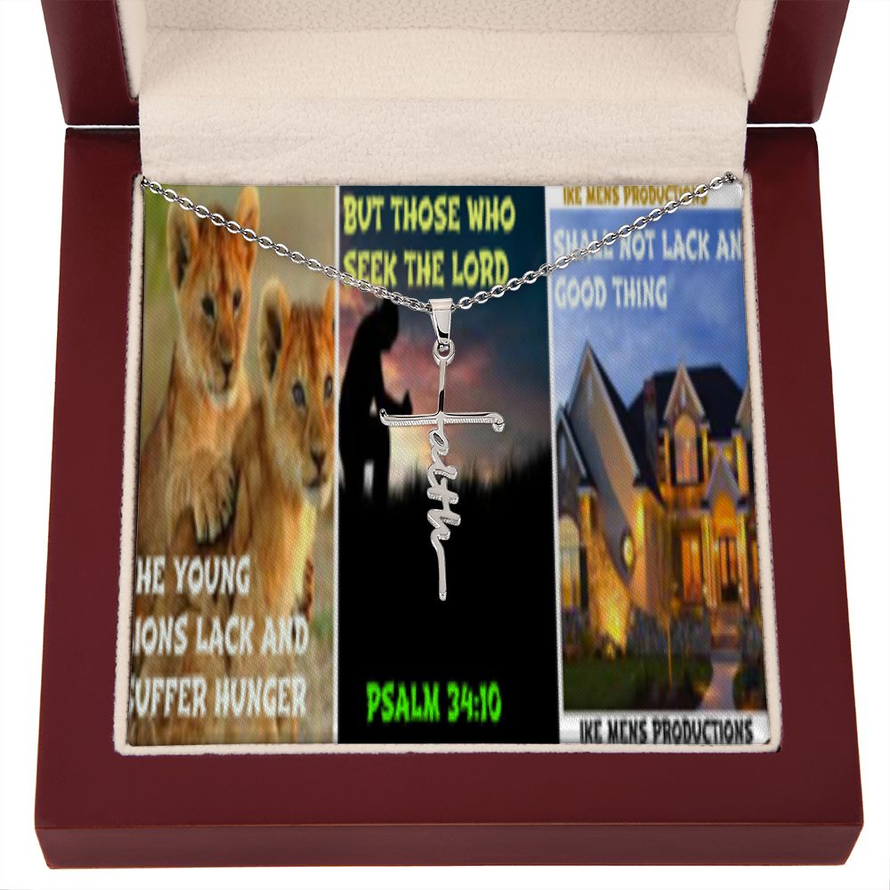 IKE MENS SCRIPTURE COLLAGE FAITH CROSS NECKLACE