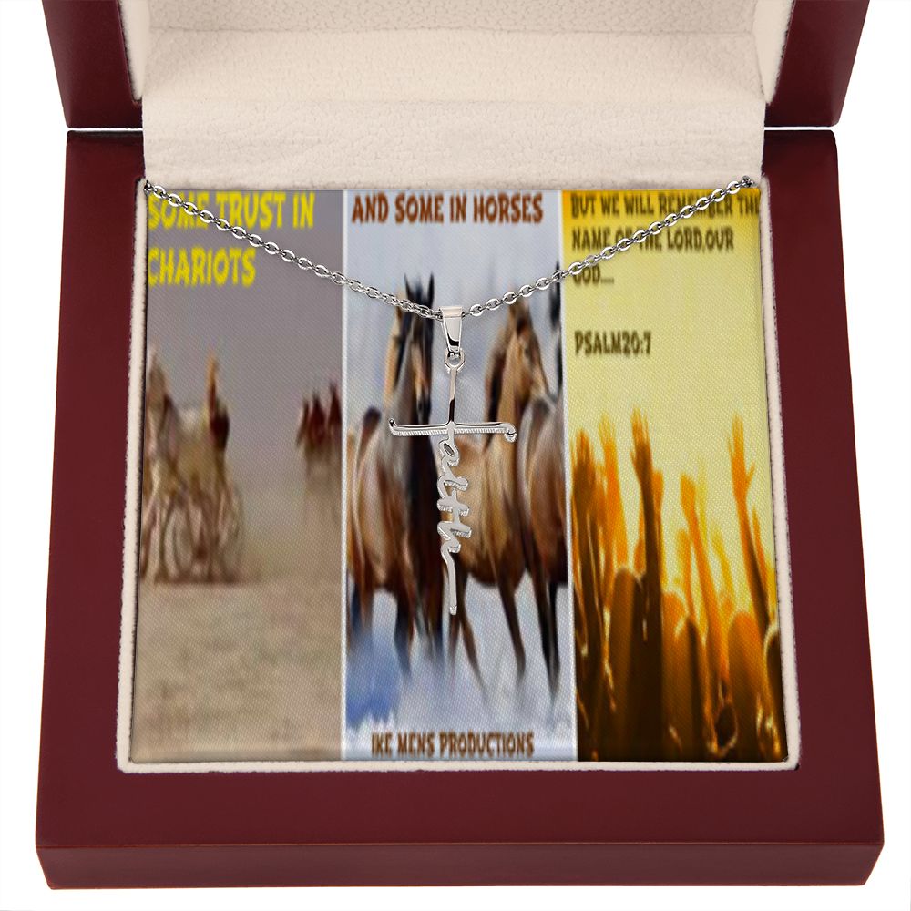 IKE MENS SCRIPTURE COLLAGE FAITH CROSS NECKLACE