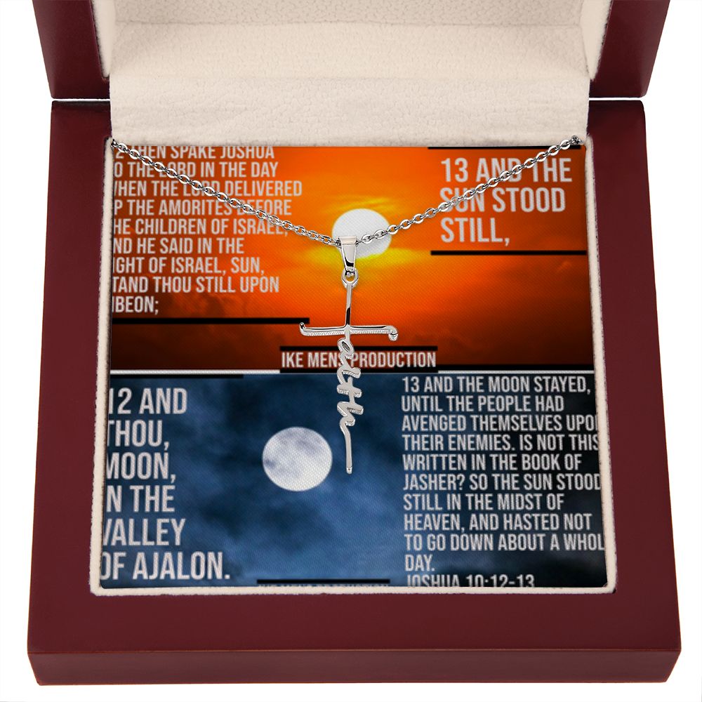 IKE MENS SCRIPTURE COLLAGE FAITH CROSS NECKLACE