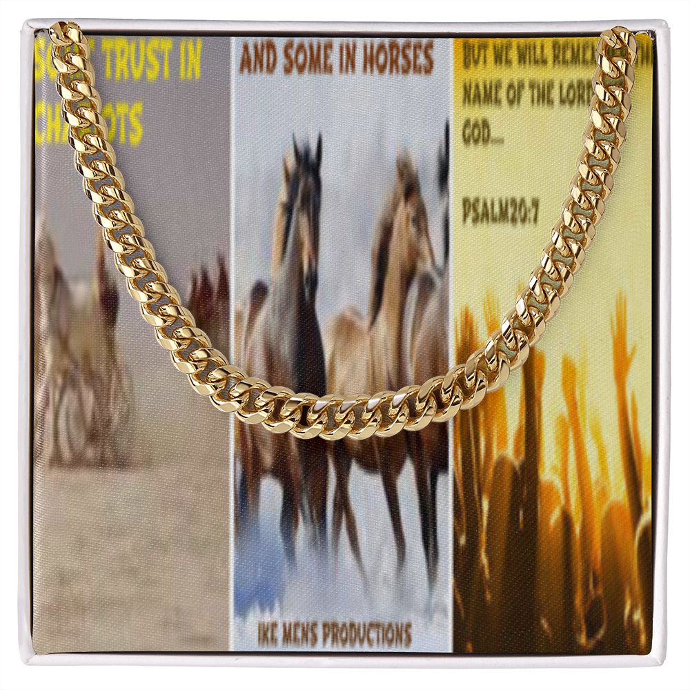 IKE MENS SCRIPTURE COLLAGE CUBAN LINK CHAIN
