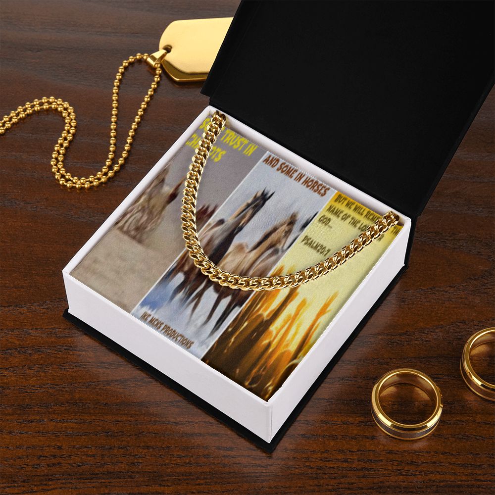 IKE MENS SCRIPTURE COLLAGE CUBAN LINK CHAIN
