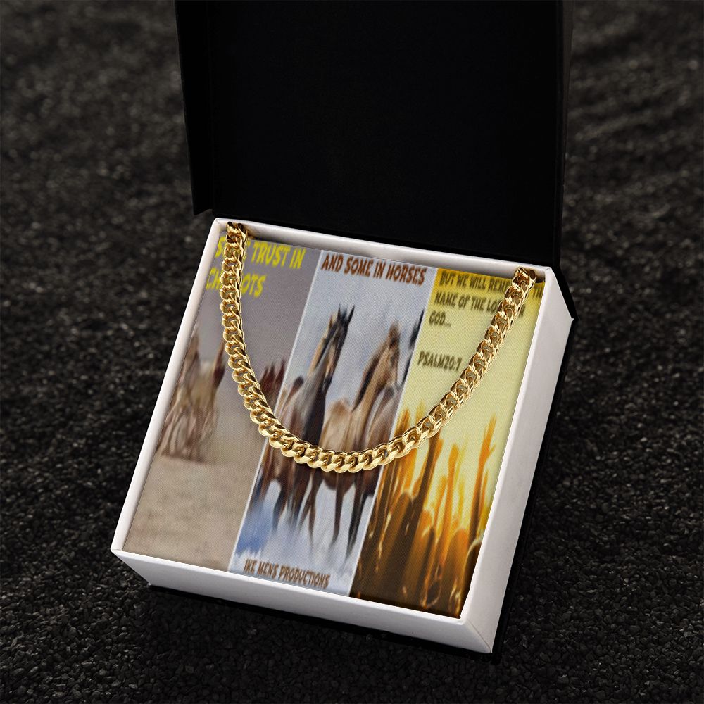 IKE MENS SCRIPTURE COLLAGE CUBAN LINK CHAIN