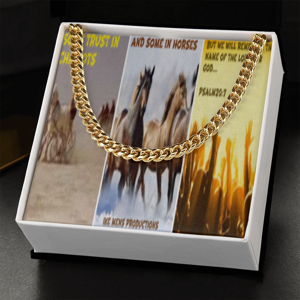 IKE MENS SCRIPTURE COLLAGE CUBAN LINK CHAIN