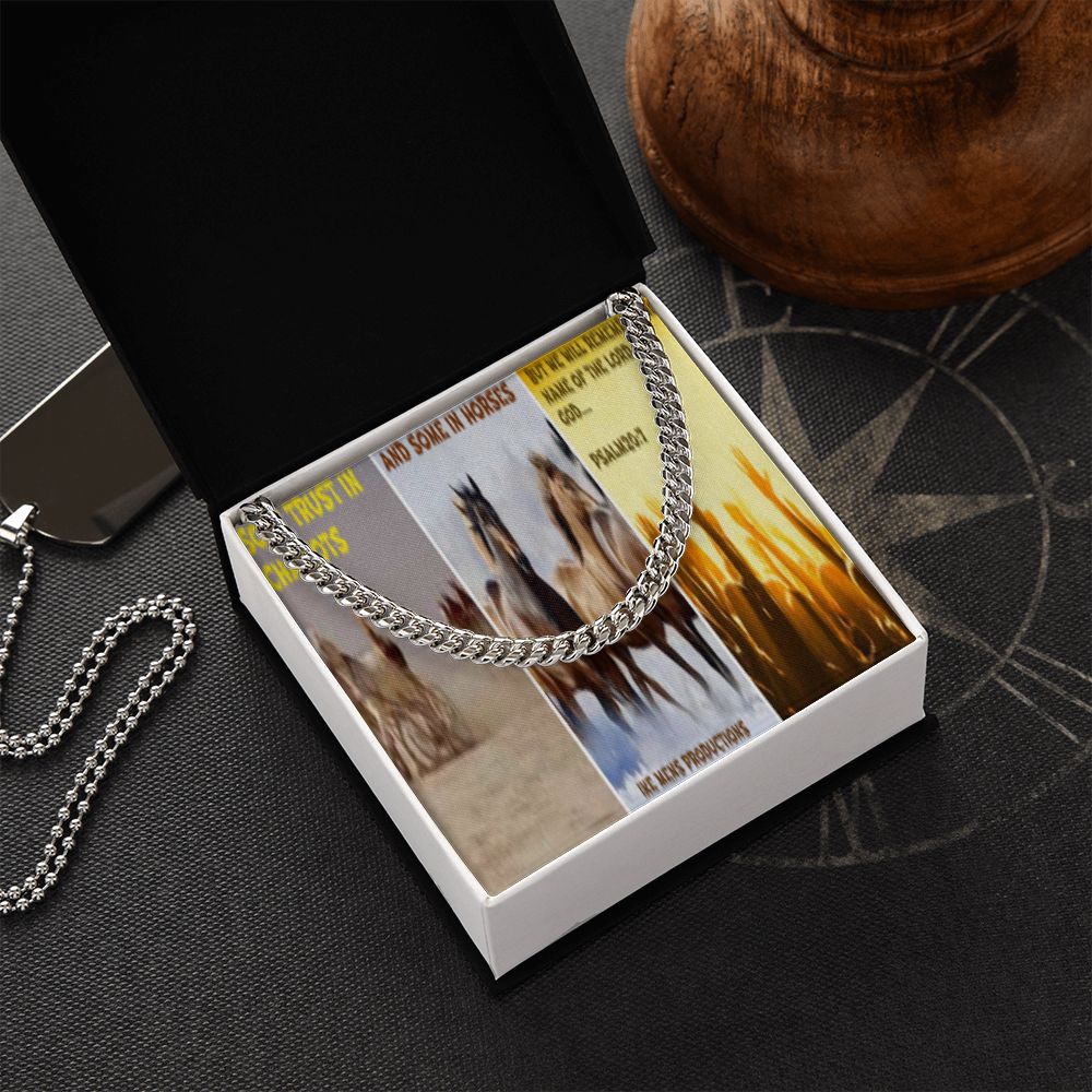 IKE MENS SCRIPTURE COLLAGE CUBAN LINK CHAIN
