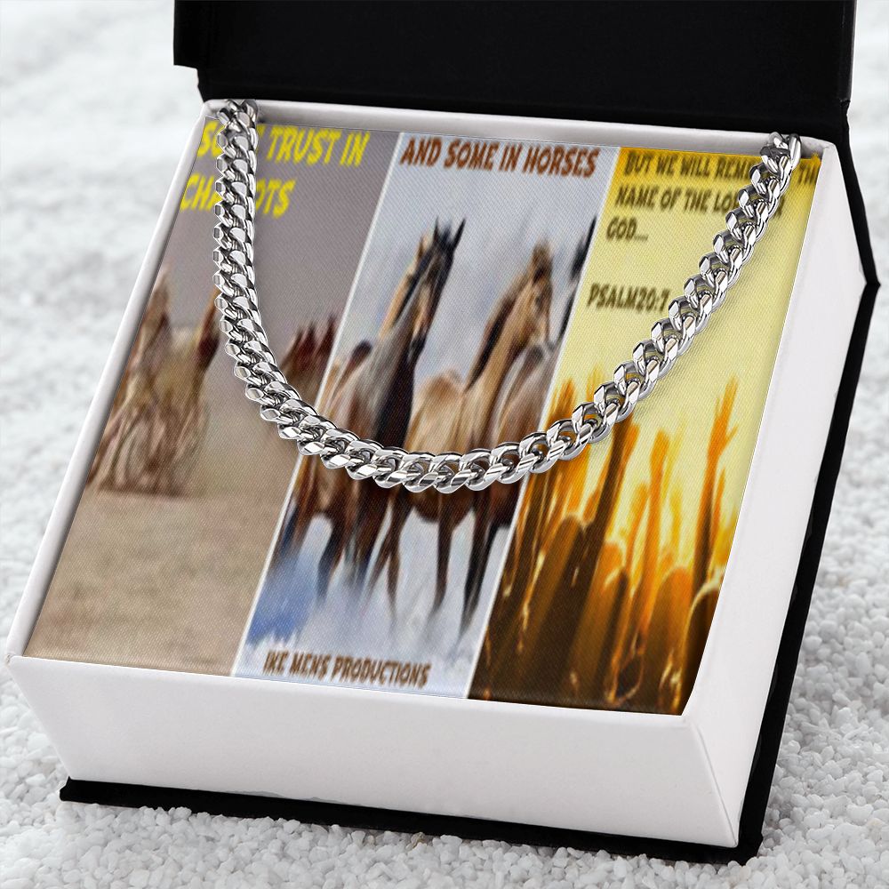 IKE MENS SCRIPTURE COLLAGE CUBAN LINK CHAIN