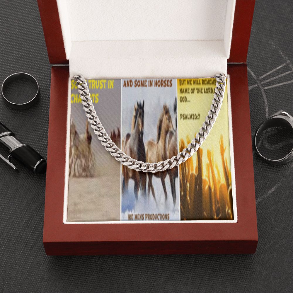 IKE MENS SCRIPTURE COLLAGE CUBAN LINK CHAIN