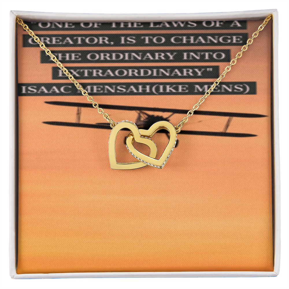 IKE MENS QUOTE INTERLOCKING HEART'S NECKLACE L