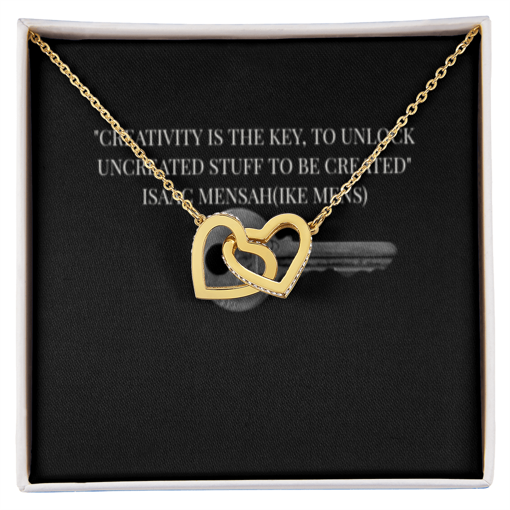 IKE MENS QUOTE INTERLOCKING HEART'S NECKLACE L