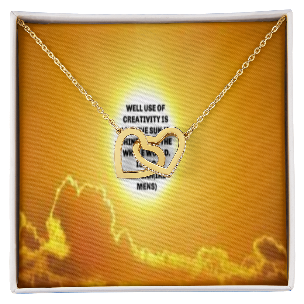IKE MENS QUOTE INTERLOCKING HEART'S NECKLACE L
