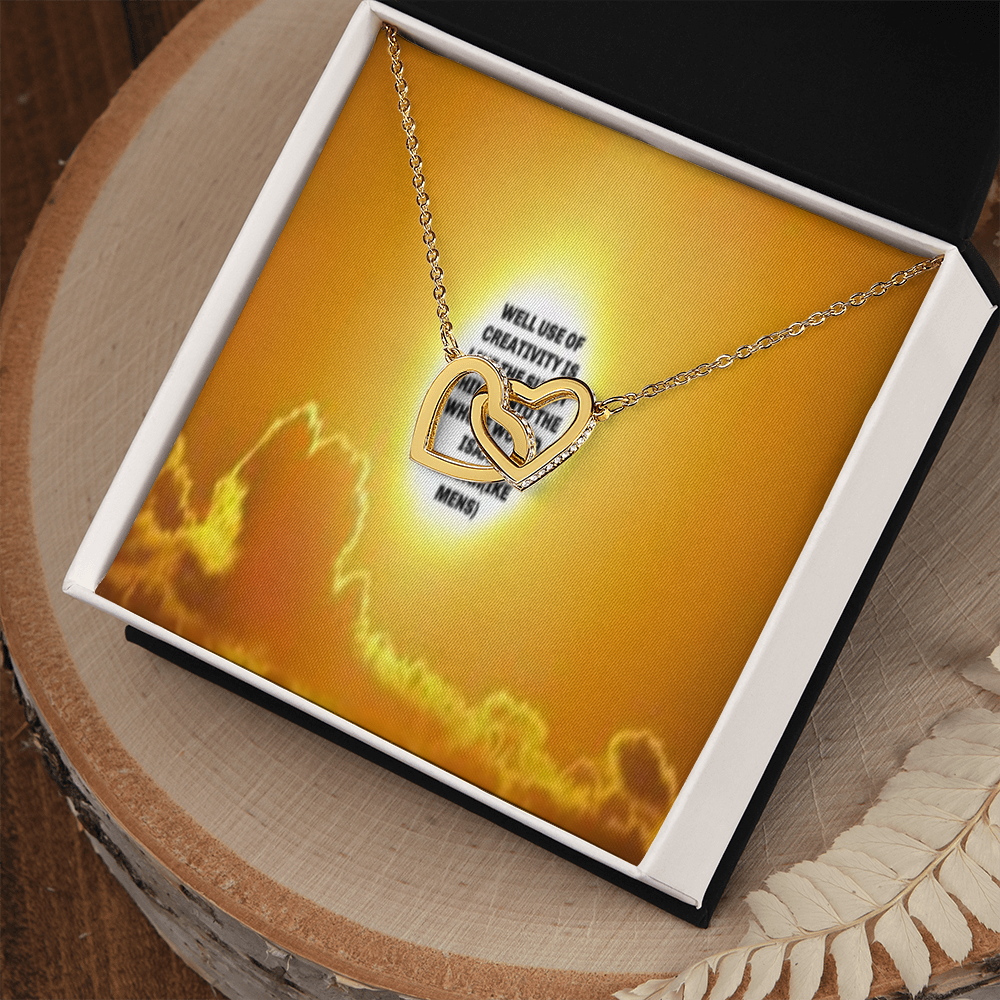 IKE MENS QUOTE INTERLOCKING HEART'S NECKLACE L