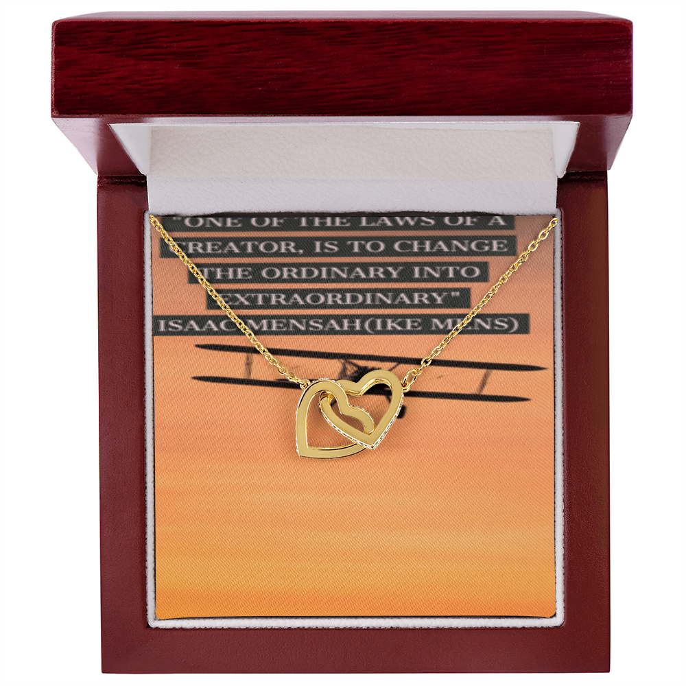IKE MENS QUOTE INTERLOCKING HEART'S NECKLACE L