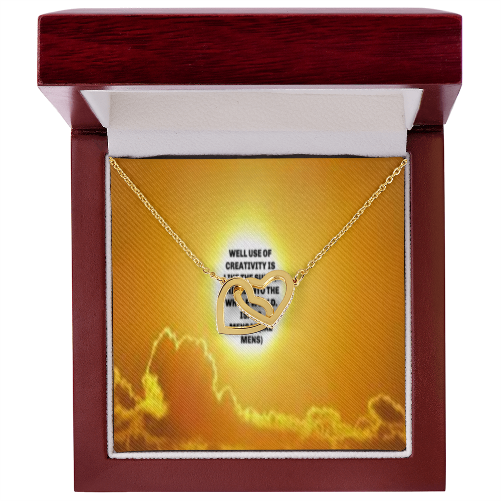IKE MENS QUOTE INTERLOCKING HEART'S NECKLACE L