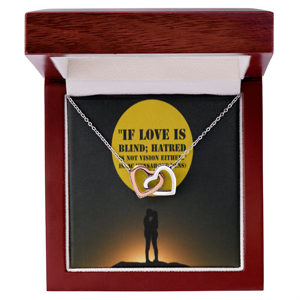 IKE MENS QUOTE INTERLOCKING HEART'S NECKLACE L