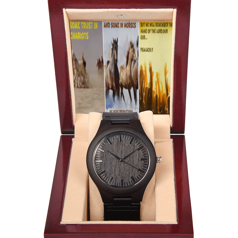 IKE MENS SCRIPTURE COLLAGE WOODEN WATCH