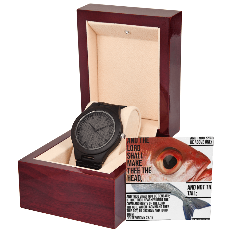 IKE MENS SCRIPTURE COLLAGE WOODEN WATCH