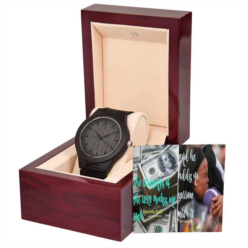 IKE MENS SCRIPTURE COLLAGE WOODEN WATCH