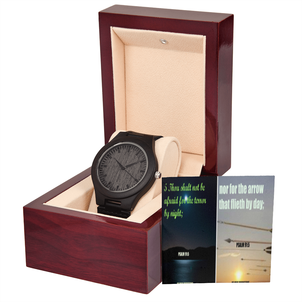 IKE MENS SCRIPTURE COLLAGE WOODEN WATCH