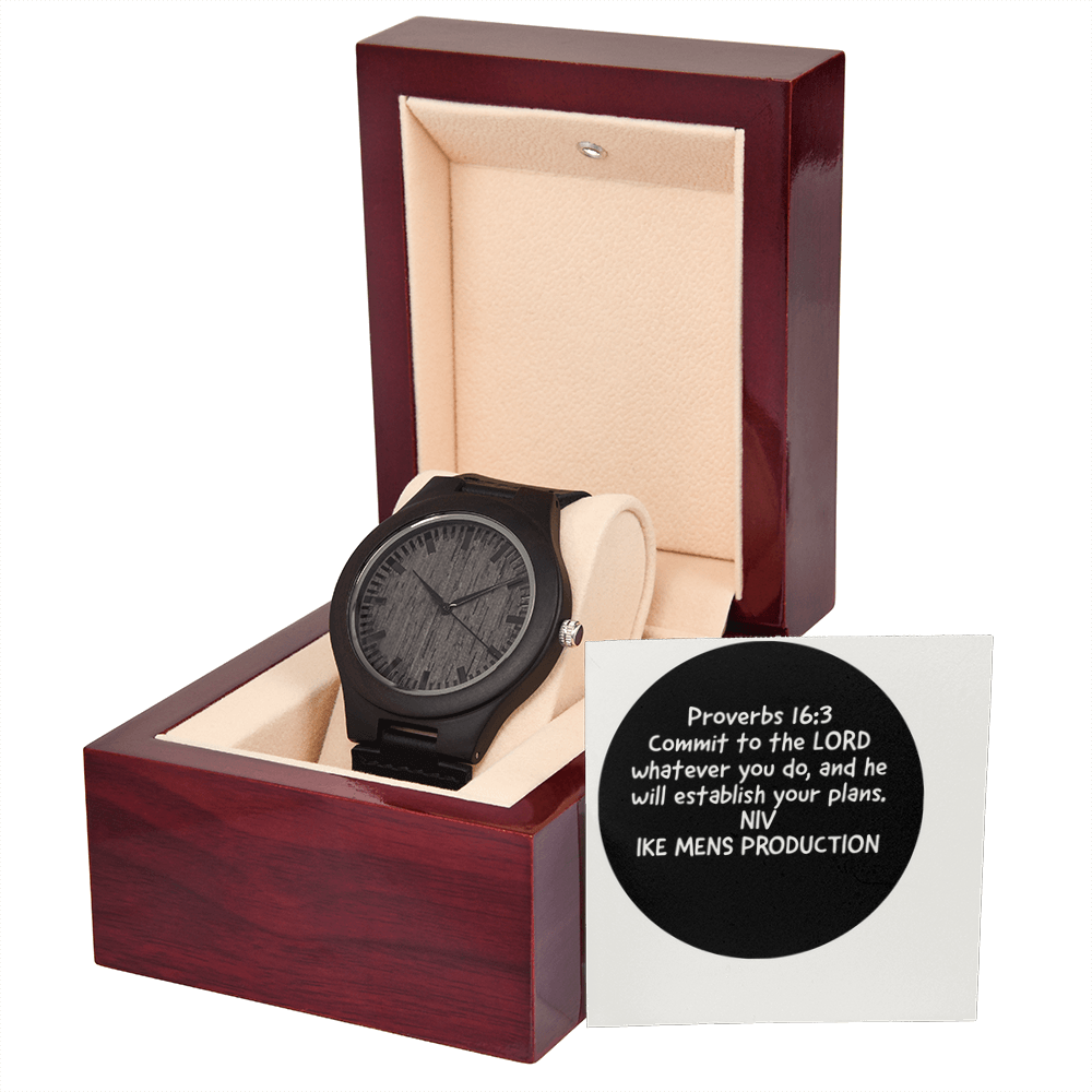 PROVERBS WOODEN WATCH