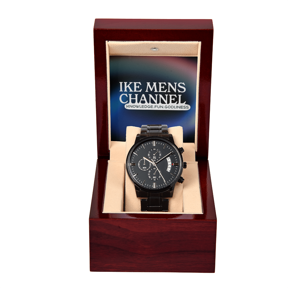 IKE MENS CHANNEL BLACK CHRONOGRAPH WATCH