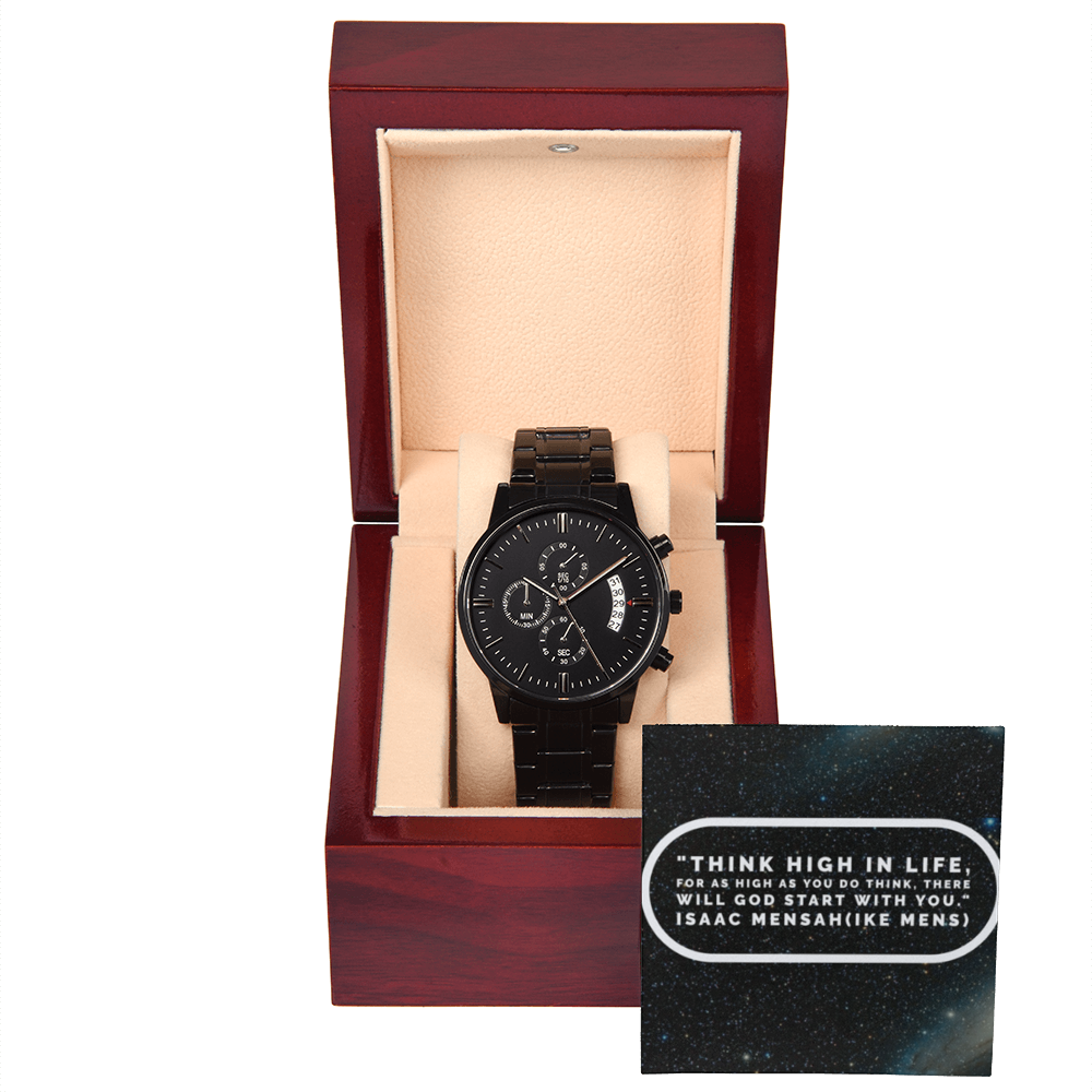 IKE MENS QUOTE BLACK CHRONOGRAPH WATCH