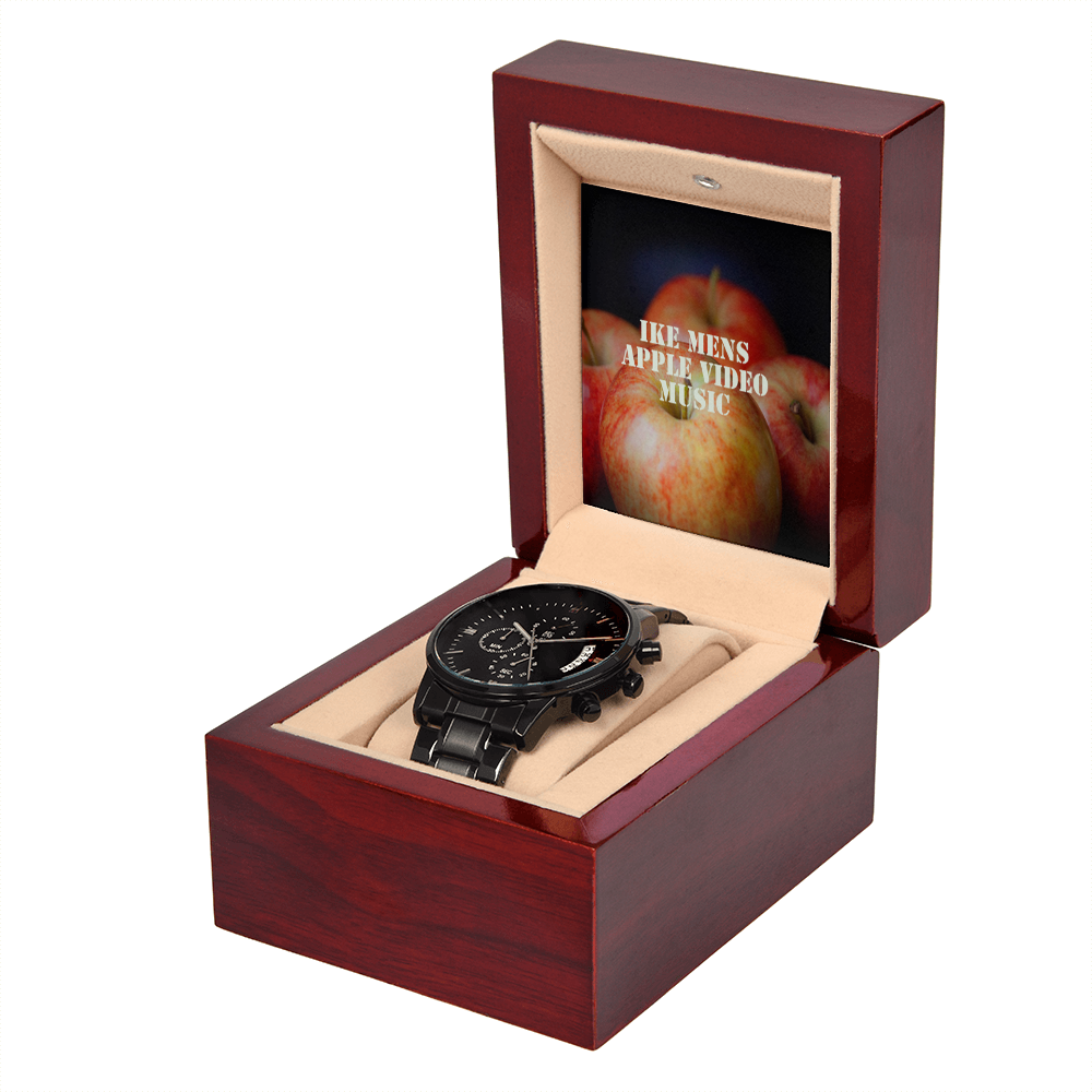 IKE MENS APPLE VIDEO MUSIC BLACK CHRONOGRAPH WATCH